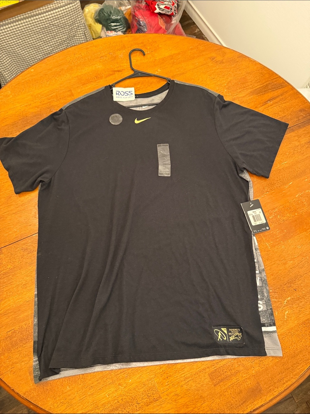 Nike Men’s Black Short Sleeve Tee with Neon Yellow Swoosh Griffey Jr. xxl
